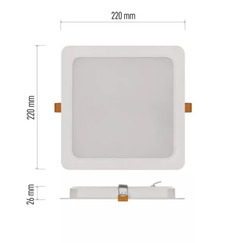LED felületi lámpatest RUBIC, négyzet, fehér, 24W, természetes fehér