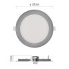 LED süllyesztett lámpatest NEXXO, kerek, ezüst, 12W, CCT