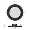 LED süllyesztett lámpatest NEXXO, kerek, fekete, 7W, CCT