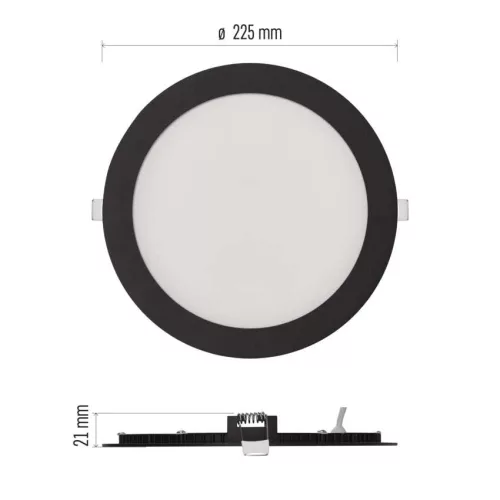 LED süllyesztett lámpatest NEXXO, kerek, fekete, 18W, CCT