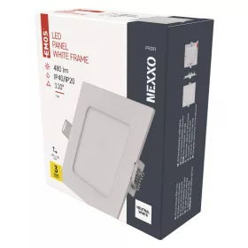   LED süllyesztett lámpatest NEXXO, négyzet, fehér, 7W, természetes fehér
