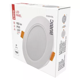   LED süllyesztett lámpatest RUBIC, kerek, fehér, 9W, természetes fehér