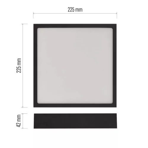 LED felületi lámpatest NEXXO, négyzet, fekete, 21W, CCT