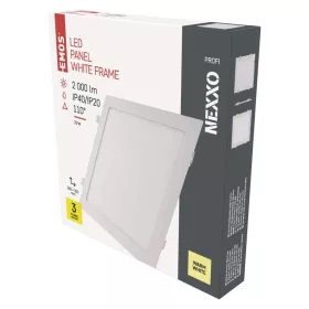   LED süllyesztett lámpatest NEXXO, négyzet, fehér, 24W, meleg fehér