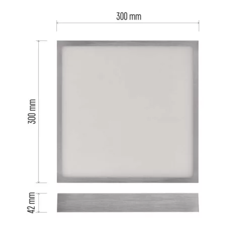 LED felületi lámpatest NEXXO, négyzet, ezüst, 28,5W, CCT