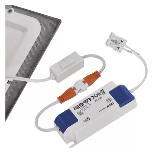 LED süllyesztett lámpatest NEXXO, négyzet, ezüst, 12W, CCT