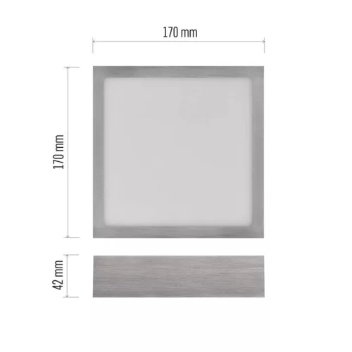 LED felületi lámpatest NEXXO, négyzet, ezüst, 12,5W, CCT