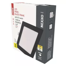   LED süllyesztett lámpatest NEXXO, négyzet, fekete, 12W, CCT