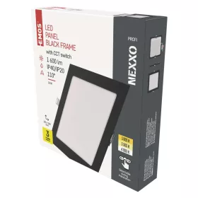   LED süllyesztett lámpatest NEXXO, négyzet, fekete, 18W, CCT