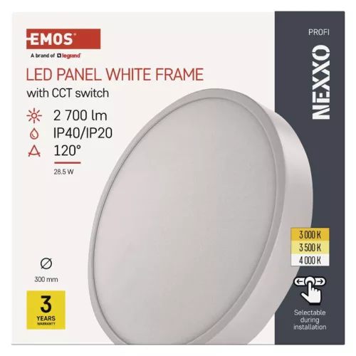 LED felületi lámpatest NEXXO, kerek, fehér, 28,5W, CCT