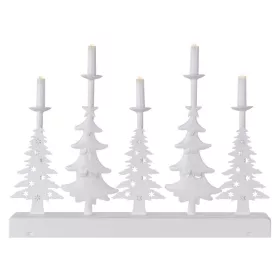   LED gyertyatartó – karácsonyfák gyertyákkal, 24 cm, 2x AA, beltéri, meleg fehér, időzítő