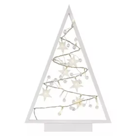   LED dekoráció – világító feldíszített karácsonyfa, 40 cm, 2x AA, beltéri, meleg fehér, id.