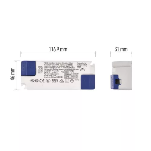 Triac dimmelhető meghajtó LED lámpatesthez 700mA 28W