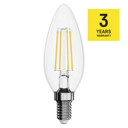 EMOS LED Filament Izzó Gyertya 6W E14 810lm meleg fehér