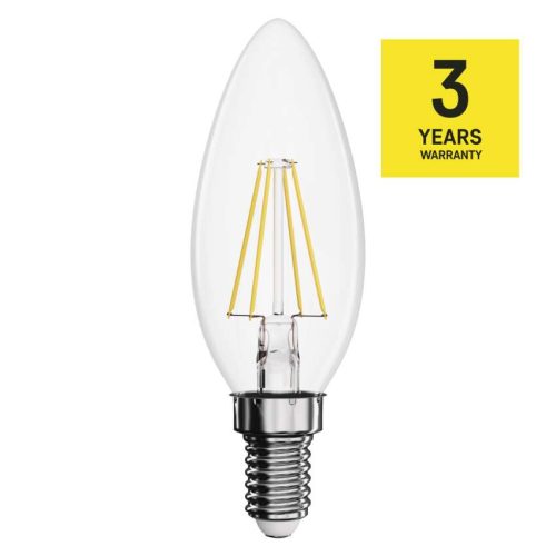 EMOS LED Filament Izzó Gyertya 3,4W E14 470lm természetes fehér