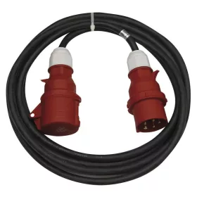   3 fázisú kültéri hosszabbító 20 m / 1 aljzat / fekete / gumi / 400 V / 2,5 mm2