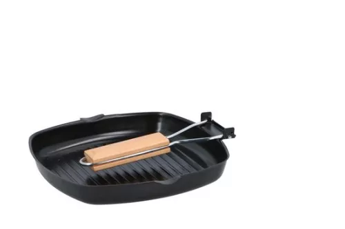 Alpina grillserpenyő 24cm, behajtható fanyeles 2 réteg non-stick
