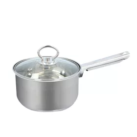   Alpina rozsdamentes acél nyeles-fazék fedővel, ezüst színű, 1,8l 16x9,5cm, indukciós, és minden hőforráshoz használható