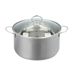   Alpina rozsdamentes acél fazék fedővel, ezüst színű, 6l 24x13,5cm, indukciós, és minden hőforráshoz használható