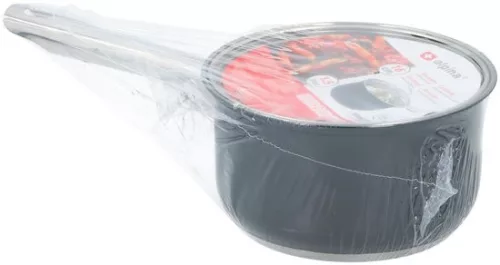 Alpina rozsdamentes acél nyeles-fazék fedővel, matt fekete, 1,8l 16x9,5cm, indukciós, és minden hőforráshoz használható