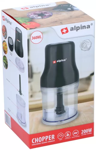 Alpina Aprítógép fekete 200W, 360ml műanyag tállal