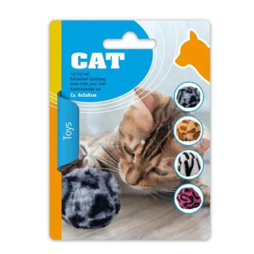 Macskajáték labda, 6cm, puha, 4 változatban