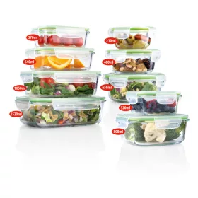   Alpina tároló edény 9db, 210-1520ml, 4kg, üveg műa. tetővel