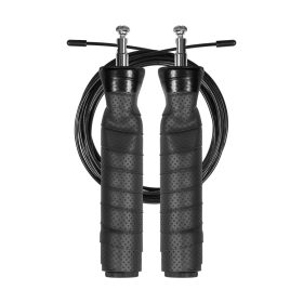   Rebel Active RBA-3203 - fém box ugrókötél gumis fogantyúval, súlyokkal (2x100g), fekete