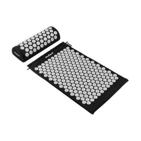  Rebel Active RBA-6002-BK - akupresszúrás egészségügyi matrac, tűs, párnával, 72x42 cm, fekete/szürke