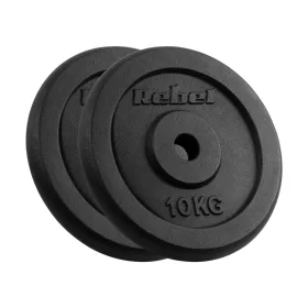   Rebel Active RBA-2129 - öntöttvas súlytárcsa 2x10 kg, 31 mm-es furattal, fekete