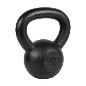   Rebel Active RBA-2323-06 - öntöttvas kettlebell súlyzó (6kg), fekete