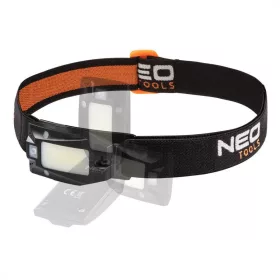   Neo Tools 99-069 akkumulátoros fejlámpa, 180 lm, usb, cob led + mozgásérzékelő, Fekete/Narancs