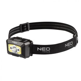   Neo Tools 99-073 fejlámpa, tölthető, usb, 250 lm, cob led + mozgásérzékelővel, Fekete