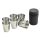 Aptel AG171B - 6 darabos rozsdamentes acél pohár készlet tokban, 30 ml, ezüst/fekete