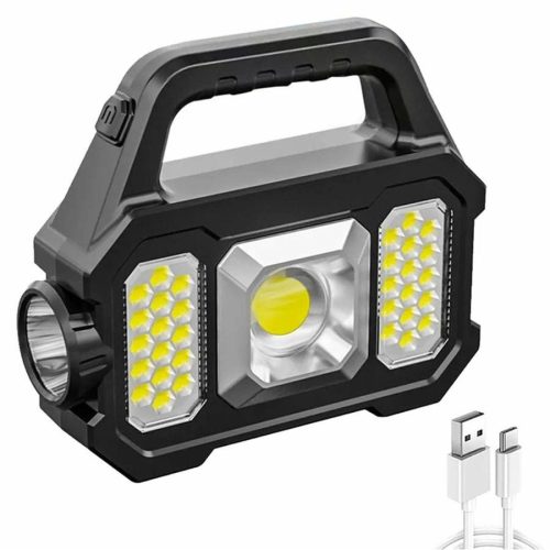 Aptel ZD103 - 5W akkus LED zseblámpa, napenergiás, 800m Zoom funkcióval, fekete