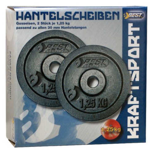 Best Sporting - 2 x 1,25 kg-os súlytárcsa, fekete