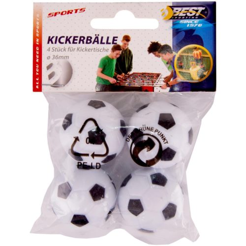 Best Sporting KickerBall - 4 db-os csocsólabda készlet (36mm), fehér/fekete