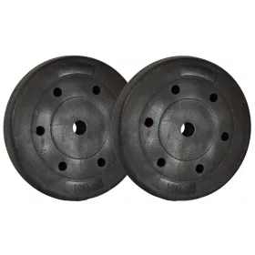 Enero Fit  - 10 kg-os műanyag súlytárcsa, 29,5 mm, fekete