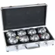 Enero Petanque Set - 8 db-os petanque készlet alumínium dobozban, ezüst