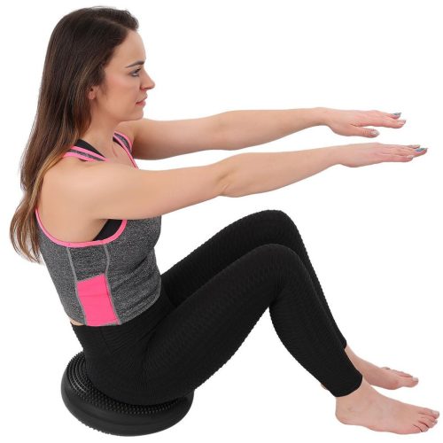 Enero Fit Massage Disk - masszírozó egyensúlyozó párna pumpával, 33cm , fekete