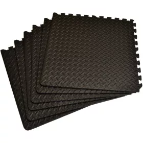   Enero Fit Puzzle Mat - 6 darabos EVA habszivacs puzzle matrac szett 60x60 cm, 10 mm, fekete