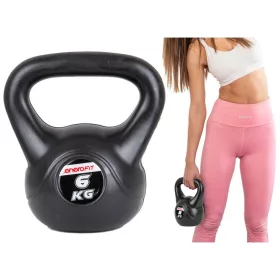 Enero Fit 6kg - kettlebell súlyzó, fekete