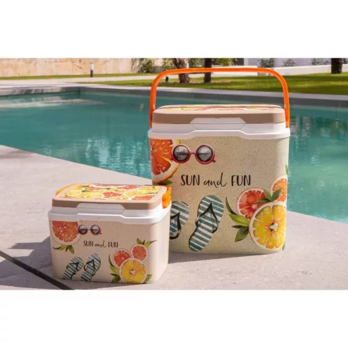 Redcliffs Sun and Fun - hűtőtáska, 29l, narancs mintás