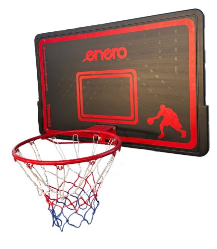 Enero Tornado - kosárlabda palánk gyűrűvel és hálóval (110x70 cm), fekete/piros
