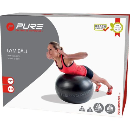 Pure 2 Improve Gym Ball - gimnasztikai labda (75cm), fekete