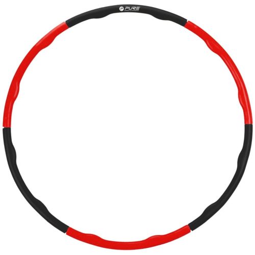Pure 2 Improve Fitness Hoop - 100 cm-es fitnesz hulahopp karika neoprén borítással, piros/fekete
