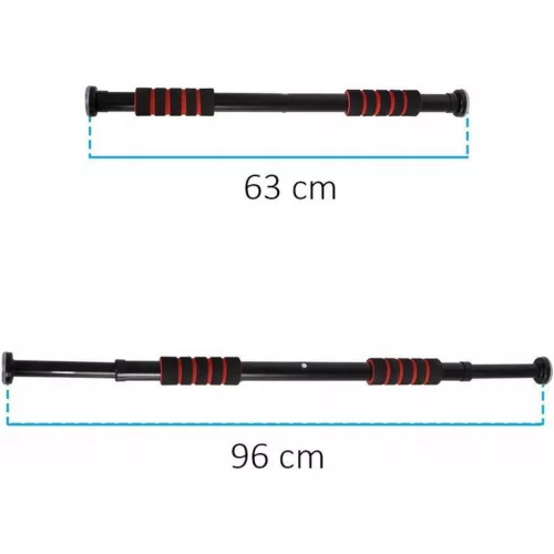 Xqmax WorkOut Bar - húzódzkodó rúd (63-96cm), fekete/piros