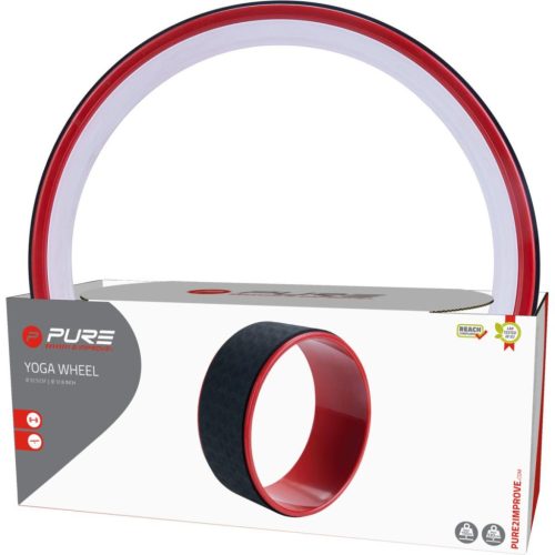 Pure 2 Improve Yoga Wheel - jóga edzőkerék, 32,5cm, 150kg teherbírás, fekete/piros
