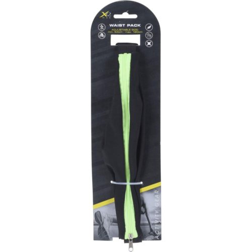 Xqmax Waist Pack - futó övtáska derékpánttal, praktikus tárolózsebekkel, fekete/zöld