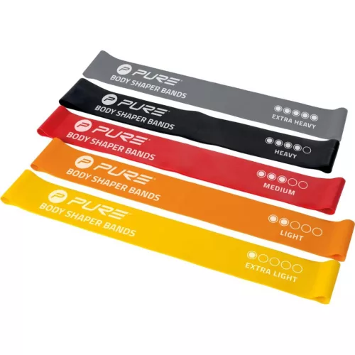 Pure 2 Improve Body Shaper Bands - 5 db-os fitness és CrossFit edző gumi szett, többszínű